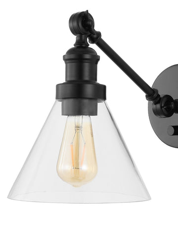 Cowie 8" Iron/Glass Adjustable LED Wall Sconce - JONATHAN Y